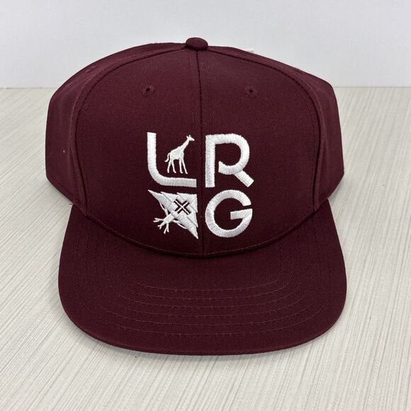 Lifted Research Group LRG Lockup Snapback Hat Cap One Size Maroon NEW - Picture 1 of 7